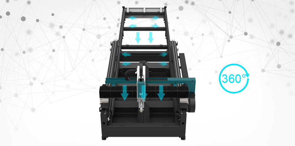 Exhaust system of steel laser cutter